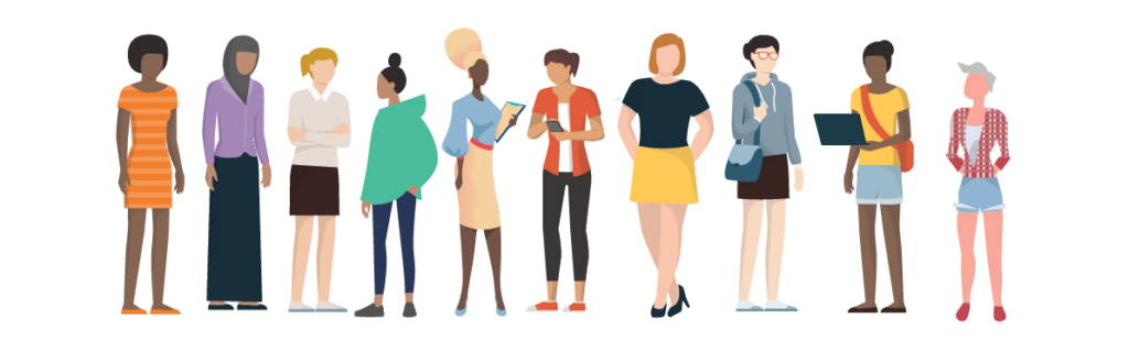 This photo is a graphic of younger women of all shapes, sizes, and ethnicities provided by CDC. This photo is to aid in our aim of enrolling all women.